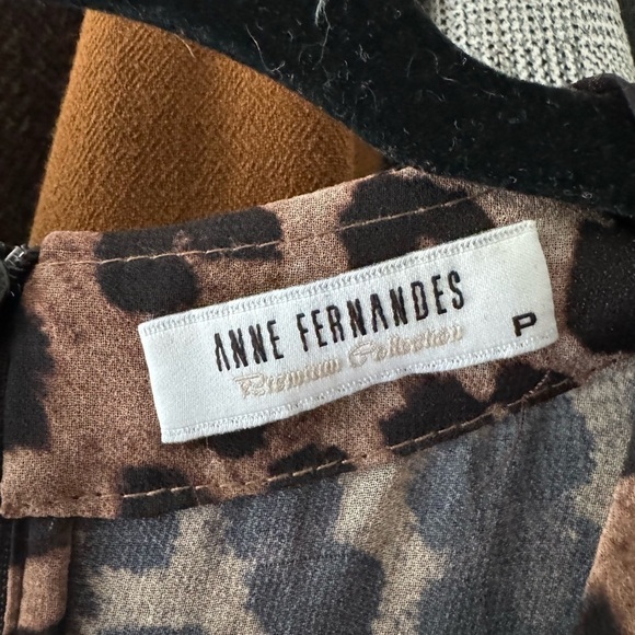 Anne Fernandes- Brown and Black Leopard Print Quarter Sleeve Ruffle Mini Dress - Picture 5 of 6